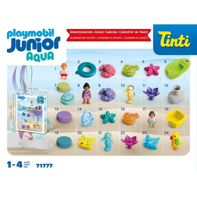 Zestaw zabawek dla dzieci Playmobil JUNIOR & Tinti: Kalendarz adwentowy kolorowa kąpiel 71777 (4008789717771) - obraz 4