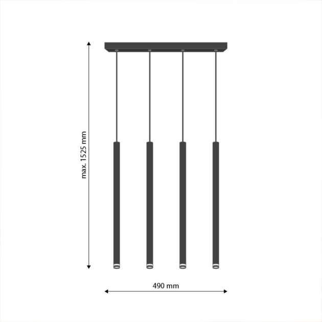 Żyrandol wiszący DPM SL-1289 4 x G9 Black (5906881231159) - obraz 2