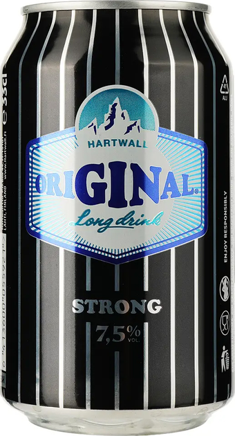 Упаковка коктейля Hartwall Original Long Drink Strong 7.5 % 0.33 л х 24 шт (6413600055921) - изображение 2