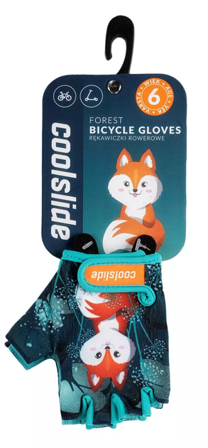 Велорукавички дитячі Coolslide FOREST GLOVES GIRL Бірюзовий (5902786219773) - зображення 4
