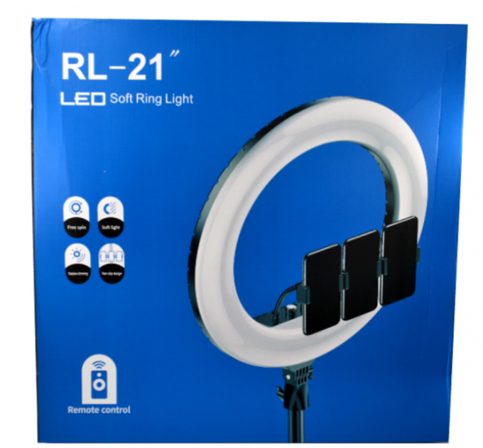 Кольцевая LED лампа RL-21 55 см 2 USB выхода диммеры для регулировки света - Фото 1 Кольцевая LED лампа RL-21 55 см 2 USB выхода диммеры для регулировки света - изображение 1
