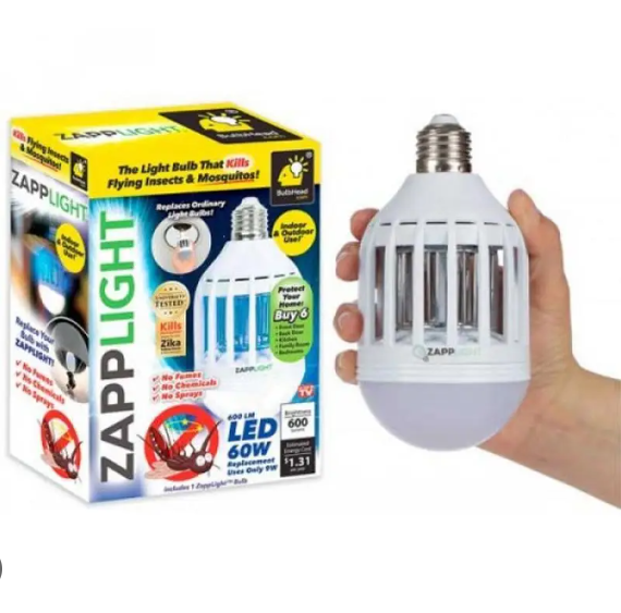 Светодиодная лампа уничтожитель комаров ZAPP LIGHT LED менее 15 ватт без химических веществ - Фото 2 Светодиодная лампа уничтожитель комаров ZAPP LIGHT LED менее 15 ватт без химических веществ - изображение 2