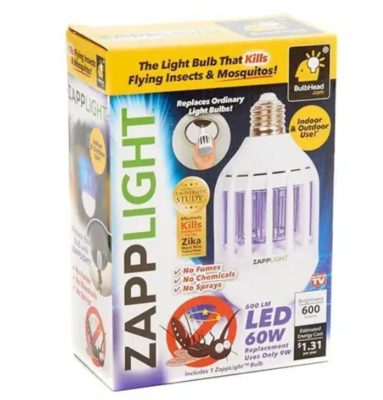 Светодиодная лампа уничтожитель комаров ZAPP LIGHT LED менее 15 ватт без химических веществ - Фото 4 Светодиодная лампа уничтожитель комаров ZAPP LIGHT LED менее 15 ватт без химических веществ - изображение 4