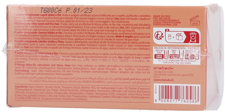Lotion do włosów Fanola Vitamins Energy Be Complex 10x12 szt (8008277762586) - obraz 3