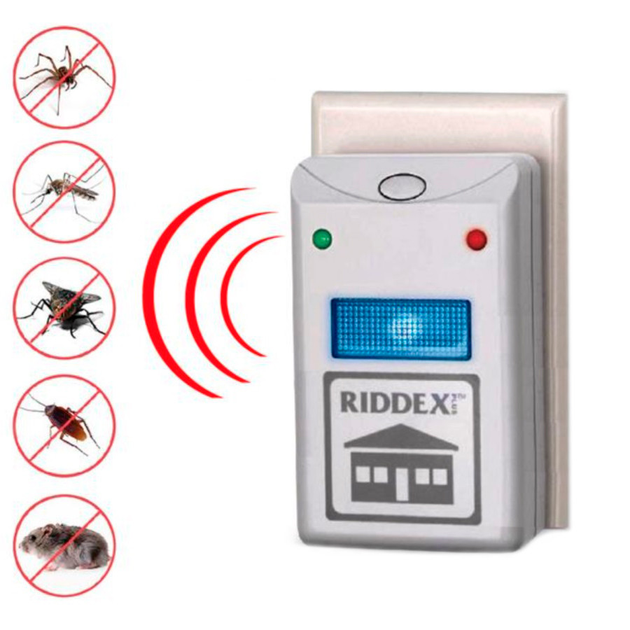 Ультразвуковий відлякувач TV One Pest Repeller RIDDEX електронний відлякувач для мишей гризунів та тарганів (2271) - зображення 5