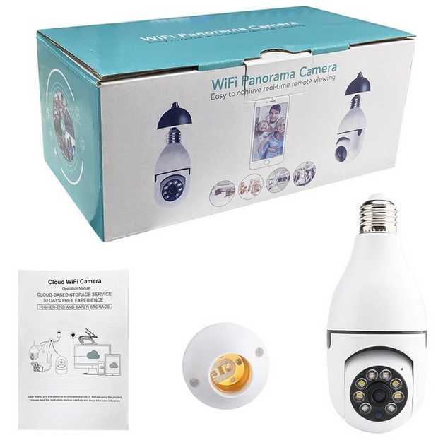 Камера-лампа для домашнего видеонаблюдения B&G CAM L1 E27 WIFI IP 360/90 поворотная высокого разрешения белая (6702) - Фото 5 Камера-лампа для домашнего видеонаблюдения B&G CAM L1 E27 WIFI IP 360/90 поворотная высокого разрешения белая (6702) - изображение 5
