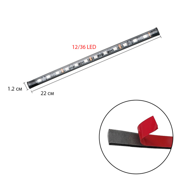 RGB лента-подсветка UKC для салона авто с микрофоном 12х4 LED (5586) - изображение 6
