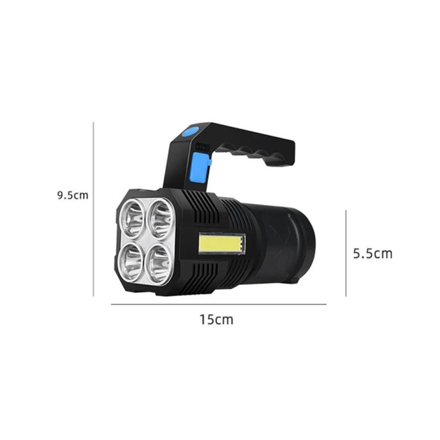 Акумуляторний світлодіодний ліхтарик переносний з ручкою TORCH LF-S09 із зарядкою від USB водонепроникний (7110) - зображення 2