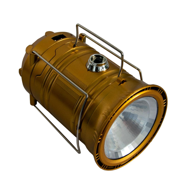 Лампа-фонарь туристический Camping SX-5800T Solar кемпинговый фонарь с солнечной панелью золотой (6007) - изображение 4