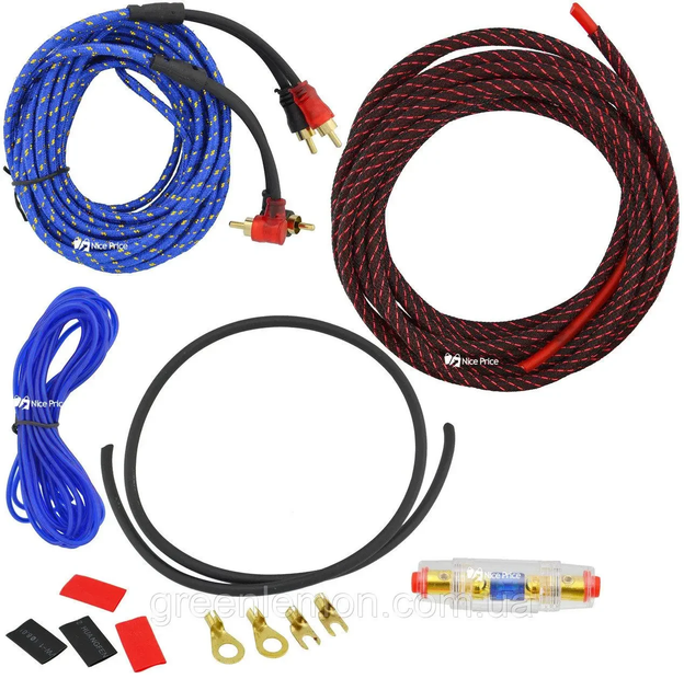 Набор проводов для подключение саббуфера и усилителя RCA KIT 10GA+C011 в машину (5627) - изображение 3