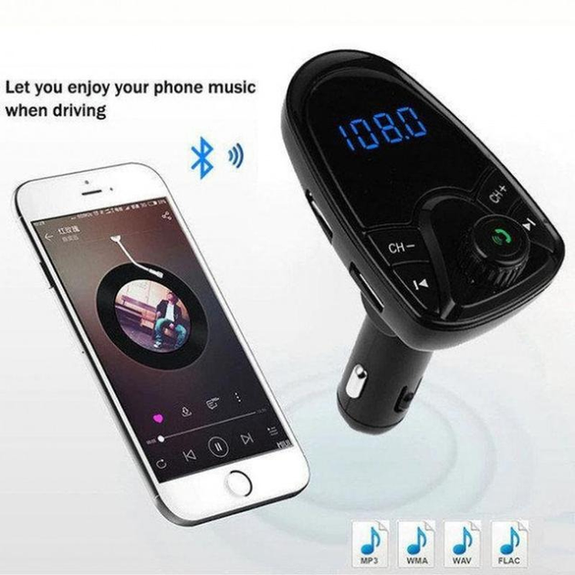 Автомобильный FM трансмиттер INCAR M1 модулятор с Bluetooth microSD 2 USB FM-передатчик для авто черный (5517) - изображение 6