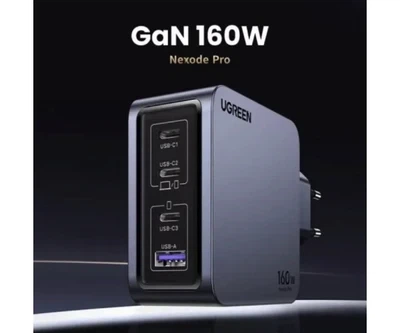 Сетевое зарядное устройство UGREEN Nexode Pro 160W 4-Port GaN Fast Charger Set EU Space Gray (X763) - изображение 4