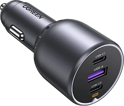 Автомобільний зарядний пристрій для телефона Ugreen 130 W 2xUSB-C 1xUSB-A Black (EC705) - Фото 2 Автомобільний зарядний пристрій для телефона Ugreen 130 W 2xUSB-C 1xUSB-A Black (EC705) - зображення 2