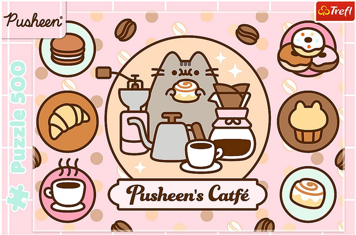 Puzzle Trefl Pusheen w kawiarni 500 elementów 37528 (5900511375282) - obraz 1