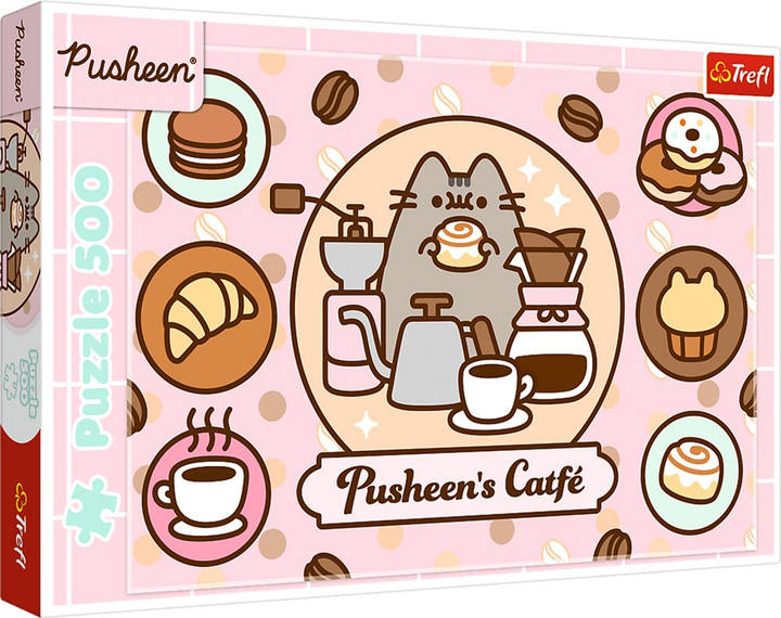 Puzzle Trefl Pusheen w kawiarni 500 elementów 37528 (5900511375282) - obraz 2