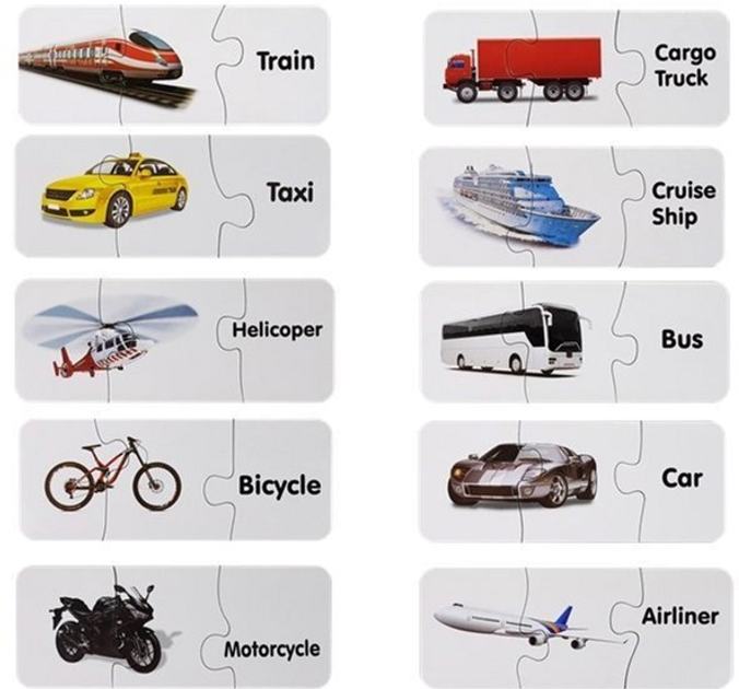 Puzzle edukacyjne Lean Toys Transport 10 połączeń 7810 (5903802454017) - obraz 8