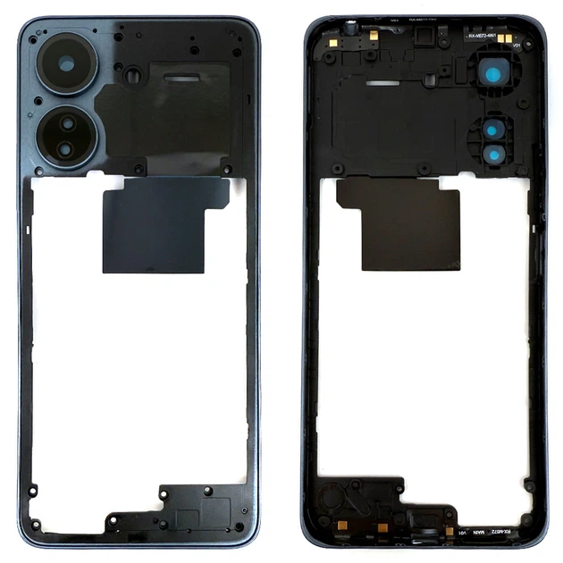 Рамка корпуса для Xiaomi Redmi 13C (синяя со стеклом камеры) - Фото 1 Рамка корпуса для Xiaomi Redmi 13C (синяя со стеклом камеры) - изображение 1