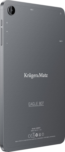 Tablet Kruger&Matz Eagle KM0807 4G 64GB Grey (5901890097604) - obraz 6
