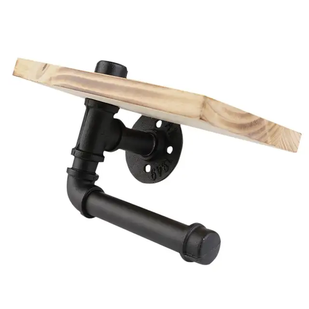 Держатель для туалетной бумаги с деревянной полкой Wooden shelf - изображение 5