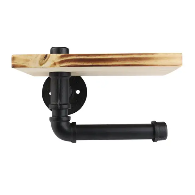 Держатель для туалетной бумаги с деревянной полкой Wooden shelf - изображение 7