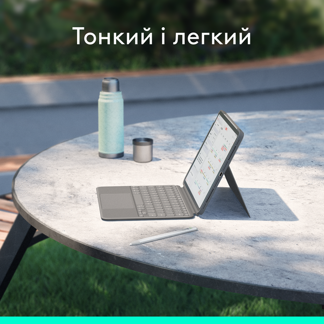 Чохол-клавіатура для планшета Logitech Combo Touch для Apple iPad Air 11" (M2-М3) Oxford Grey (920-012636) - Фото 7 Чохол-клавіатура для планшета Logitech Combo Touch для Apple iPad Air 11" (M2-М3) Oxford Grey (920-012636) - зображення 7