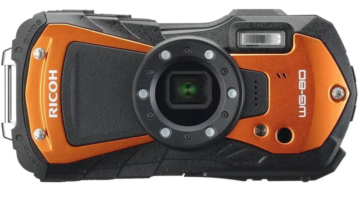 Фотоапарат Ricoh WG-80 16Мп / CMOS / Full HD 60fps / 5Х зум / Водонепроникний / Ударостійкий / Чорно-помаранчевий Б/В - зображення 2