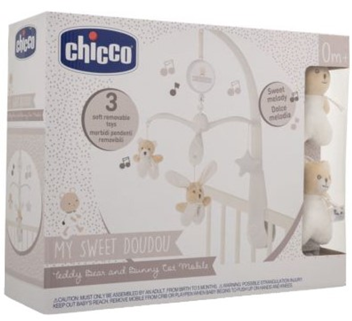Карусель на ліжечко Chicco My Sweet Doudou Ведмедик і Кролик (8058664104574) - зображення 1