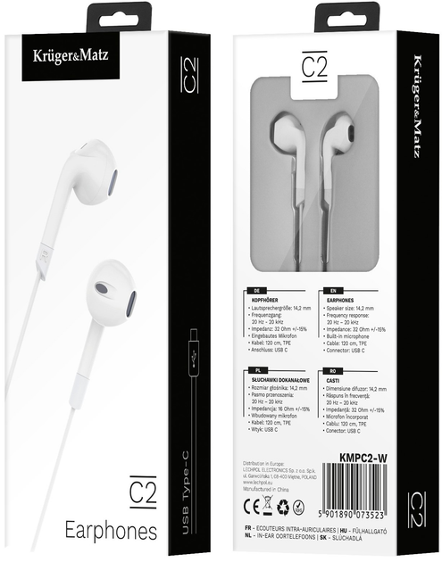 Słuchawki Kruger & Matz C2 White (5901890073523) - obraz 3