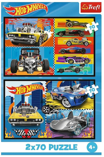 Набір пазлів Trefl Тачки Hot Wheels 2 x 70 елементів 34442 (5900511344424) - зображення 4