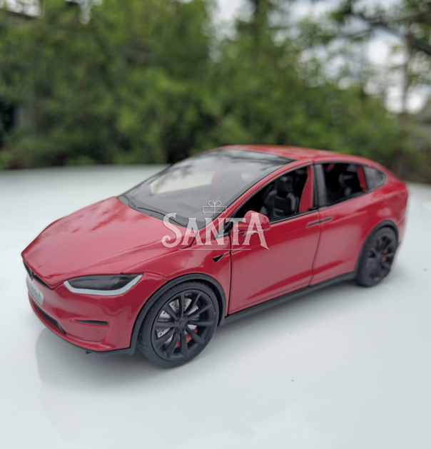 Машинка металл Tesla model X электрокар красная Тесла 1:24 откр двери баг капот звук свет 17,5*7,5*5,5см (EL 97188) - изображение 9