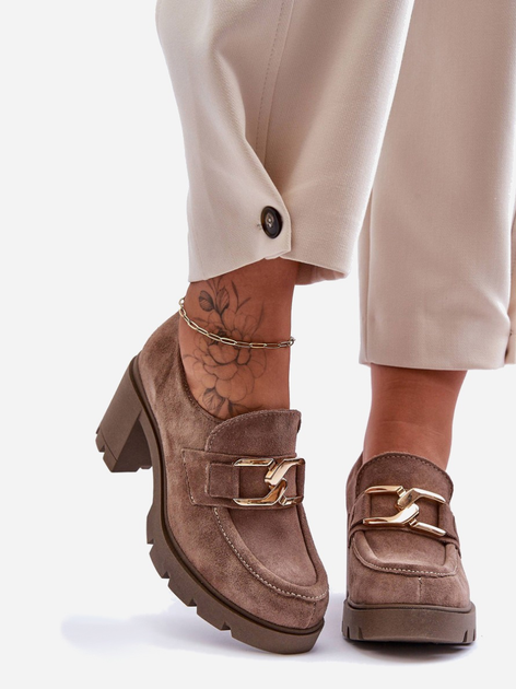 Loafersy damskie Lemar Harmell 38 Ciemnobeżowe - obraz 4
