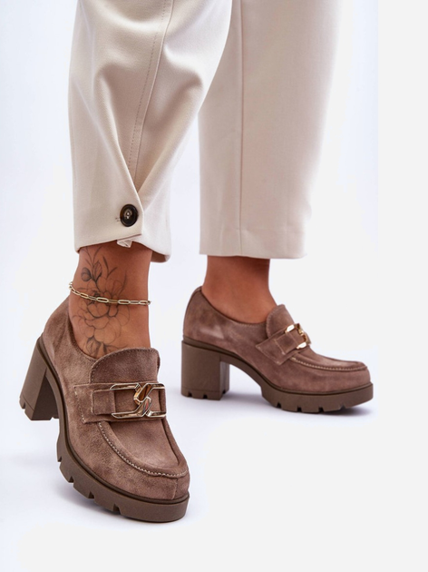 Loafersy damskie Lemar Harmell 39 Ciemnobeżowe - obraz 5