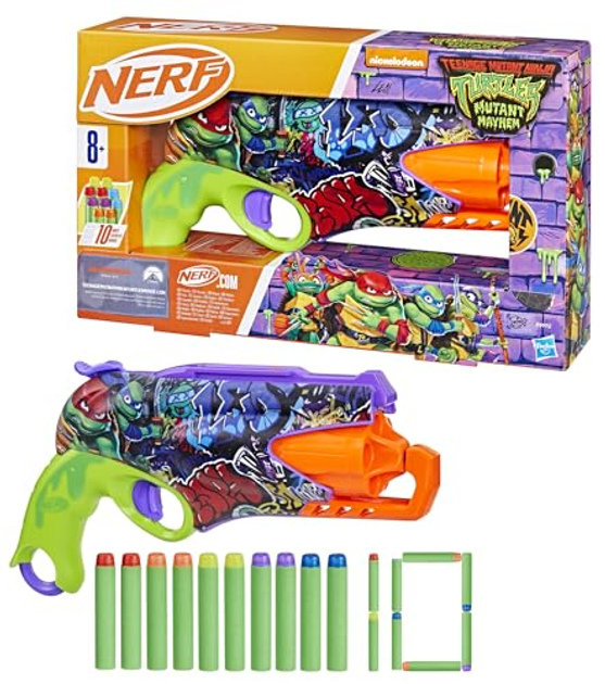 Blaster Hasbro Nerf Wojownicze Żółwie Ninja Mutant Mayhem + 10 strzałek F9972 (5010996254412) - obraz 2