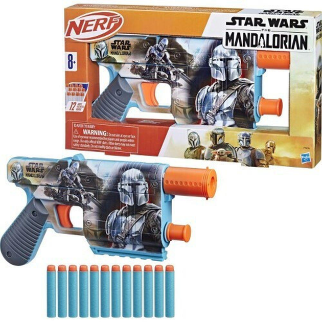 Blaster Hasbro Disney Nerf Gwiezdne Wojny Mandalorian + 12 strzałek F9834 (5010996260666) - obraz 1