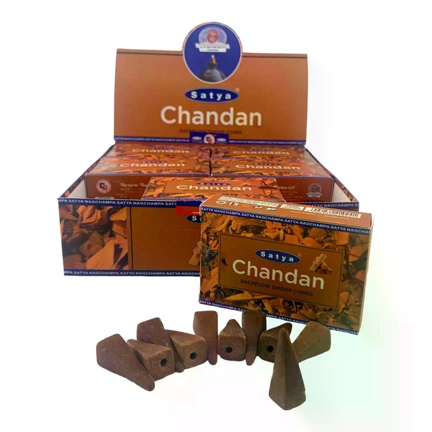 Chandan Backflow Dhoop Cone (Сандал)(Satya) 10 конусов в упаковке 34983 - изображение 2