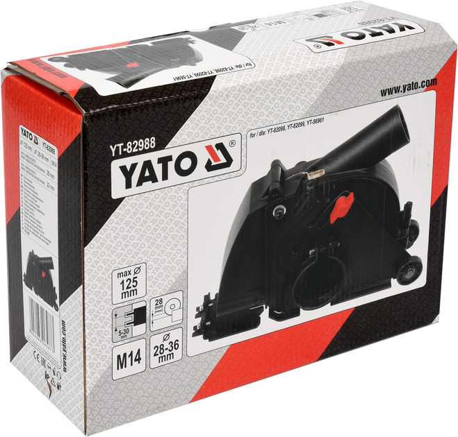 Osłona przeciwpyłowa do szlifierki kątowej YATO do cięcia tarczą 125 mm (YT-82988) (5906083065873) - obraz 4