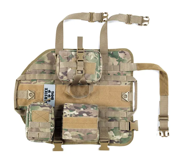 Тактическая шлея-жилет Derby Heavy Duty для собак с сумками для дрессировки M Камуфляж - Фото 3 Тактическая шлея-жилет Derby Heavy Duty для собак с сумками для дрессировки M Камуфляж - изображение 3