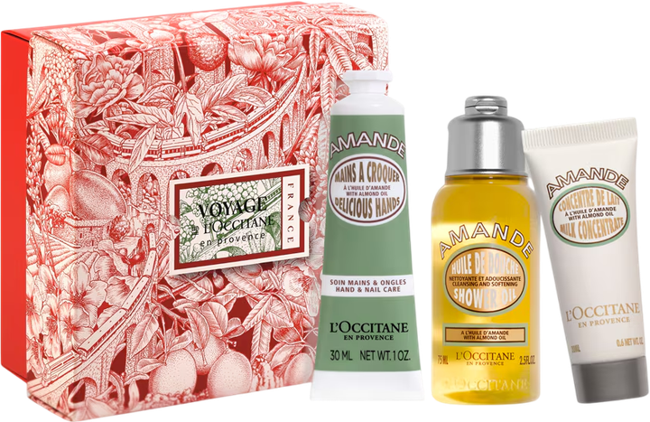 Zestaw kosmetyków do pielęgnacji ciała L'Occitane En Provence Almond Discovery Olejek pod prysznic 75 ml + Krem do ciała 20 ml + Krem do rąk 30 ml (3253581775202) - obraz 1