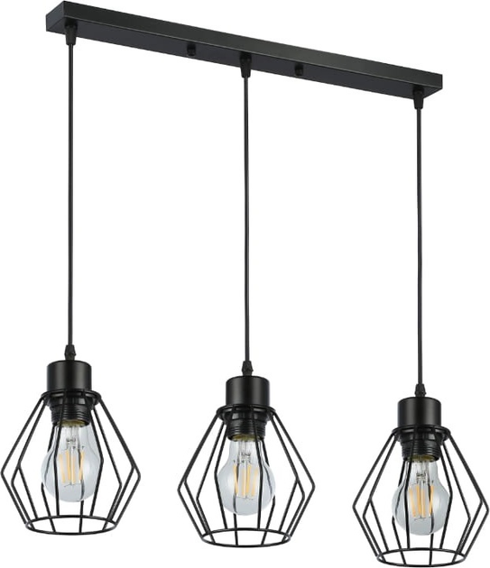 Żyrandol wiszący DPM SL-2492 3 x E27 Black (5906881230961) - obraz 1