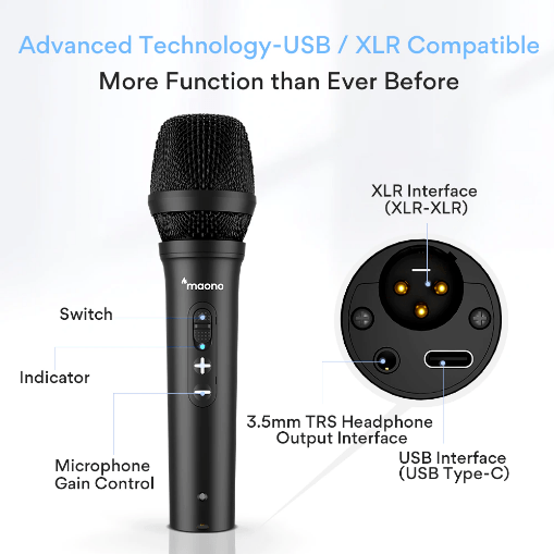 Maono AU-HD300Т динамический XLR/USB микрофон c поп фильтром и пауком (458-1) - изображение 2