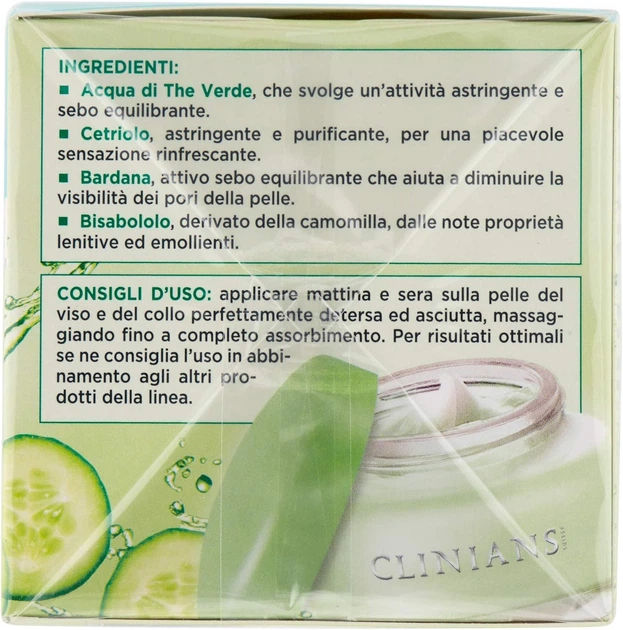 Зволожуючий крем - гель для комбінованої та жирної шкіри CLINIANS Hydra Plus Crema - Gel Idratante Opacizzante 50 мл - зображення 6