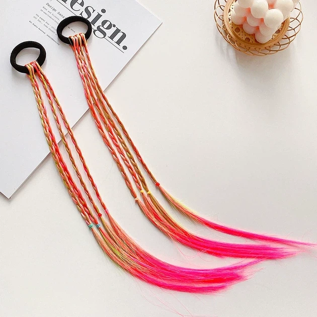 Накладний хвостик з косичок гумка з косичками Honey Fashion Accessories рожево-салатовий (12-353) - Фото 1 Накладний хвостик з косичок гумка з косичками Honey Fashion Accessories рожево-салатовий (12-353) - изображение 1