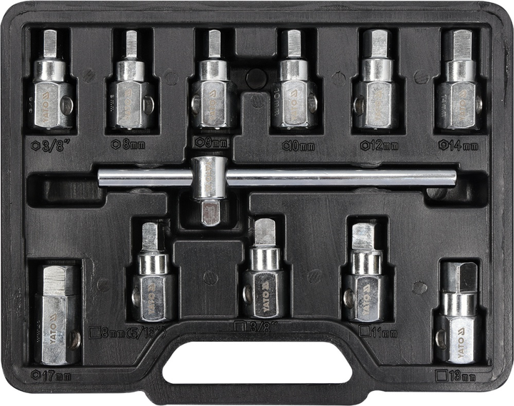 Zestaw kluczy Yato do korków oleju 3/8" YT-0600 12 szt (5906083906008) - obraz 1