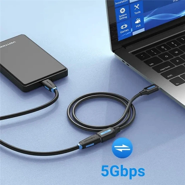 USB кабель-подовжувач Vention USB 3.0 Male to USB Female PVC Cable 5Gbps 0,5 м Black (CBHBD) - Фото 5 USB кабель-подовжувач Vention USB 3.0 Male to USB Female PVC Cable 5Gbps 0,5 м Black (CBHBD) - зображення 5