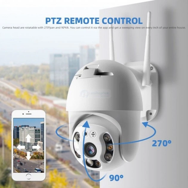 Камера зовнішня поворотна вулична з детектором руху CAMERA CAD N3 APP WIFI IP 2.0mp IP67 H.264 P2P ІЧ до 30 м мікрофон та динамік Біла - Фото 3 Камера зовнішня поворотна вулична з детектором руху CAMERA CAD N3 APP WIFI IP 2.0mp IP67 H.264 P2P ІЧ до 30 м мікрофон та динамік Біла - зображення 3
