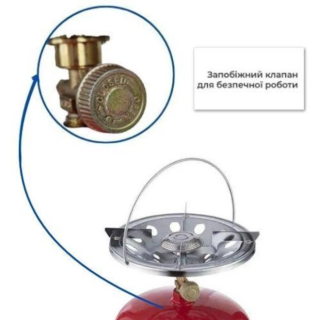 Комплект газовый баллон кемпинговый с горелкой INTERTOOL GS-0005 2200 Вт 5 л 100-145 г/час конфорка 220 мм - Фото 6 Комплект газовый баллон кемпинговый с горелкой INTERTOOL GS-0005 2200 Вт 5 л 100-145 г/час конфорка 220 мм - изображение 6