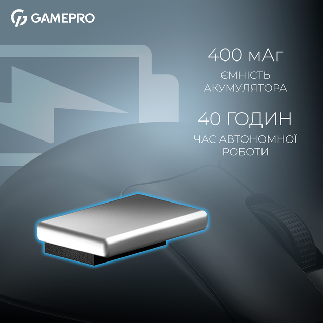 Мышь GamePro Asgard Surt Wireless/Bluetooth/USB PixArt PAW3395 Sensor Black (GM017B) - Фото 8 Мышь GamePro Asgard Surt Wireless/Bluetooth/USB PixArt PAW3395 Sensor Black (GM017B) - изображение 8