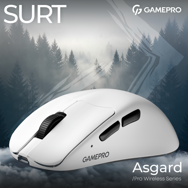 Мышь GamePro Asgard Surt Wireless/Bluetooth/USB PixArt PAW3395 Sensor White (GM017W) - Фото 5 Мышь GamePro Asgard Surt Wireless/Bluetooth/USB PixArt PAW3395 Sensor White (GM017W) - изображение 5