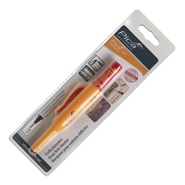 Маркер фірмовий з довгим носиком Pica-Ink Deep Hole Marker, червоний, товщина лінії 1.5мм (150/40) - зображення 3