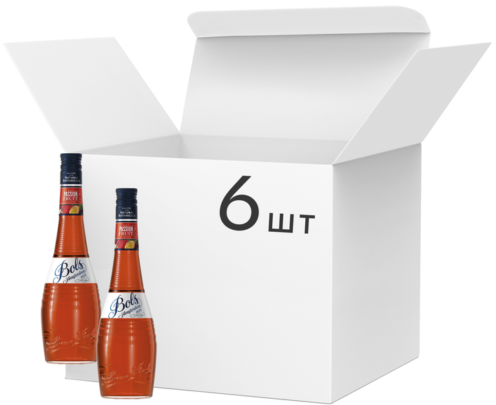 Упаковка ликеров Bols Passion Fruit 17% 0.7 л х 6 шт (08716000076823) - Фото 1 Упаковка ликеров Bols Passion Fruit 17% 0.7 л х 6 шт (08716000076823) - изображение 1